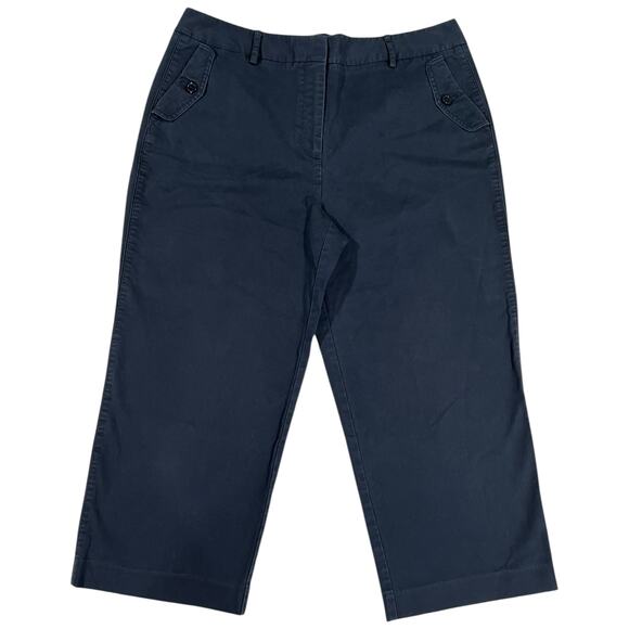 Talbots Stretch Dark Navy Blue Capri Pants Size 14 - Picture 1 of 4
